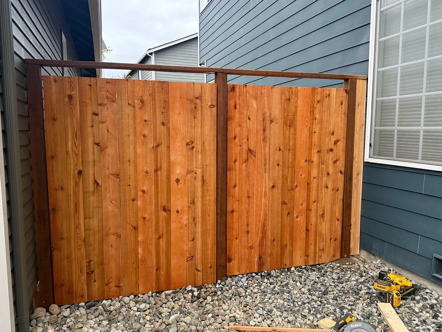 Cedar fence project for Andrew Benares