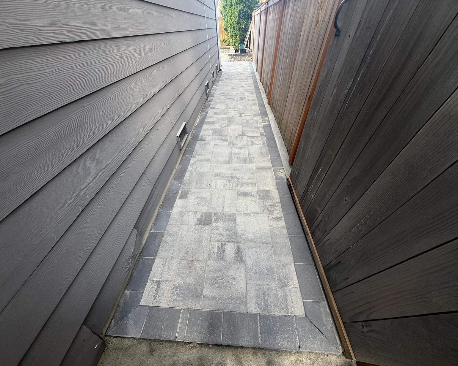 Backyard paver installation