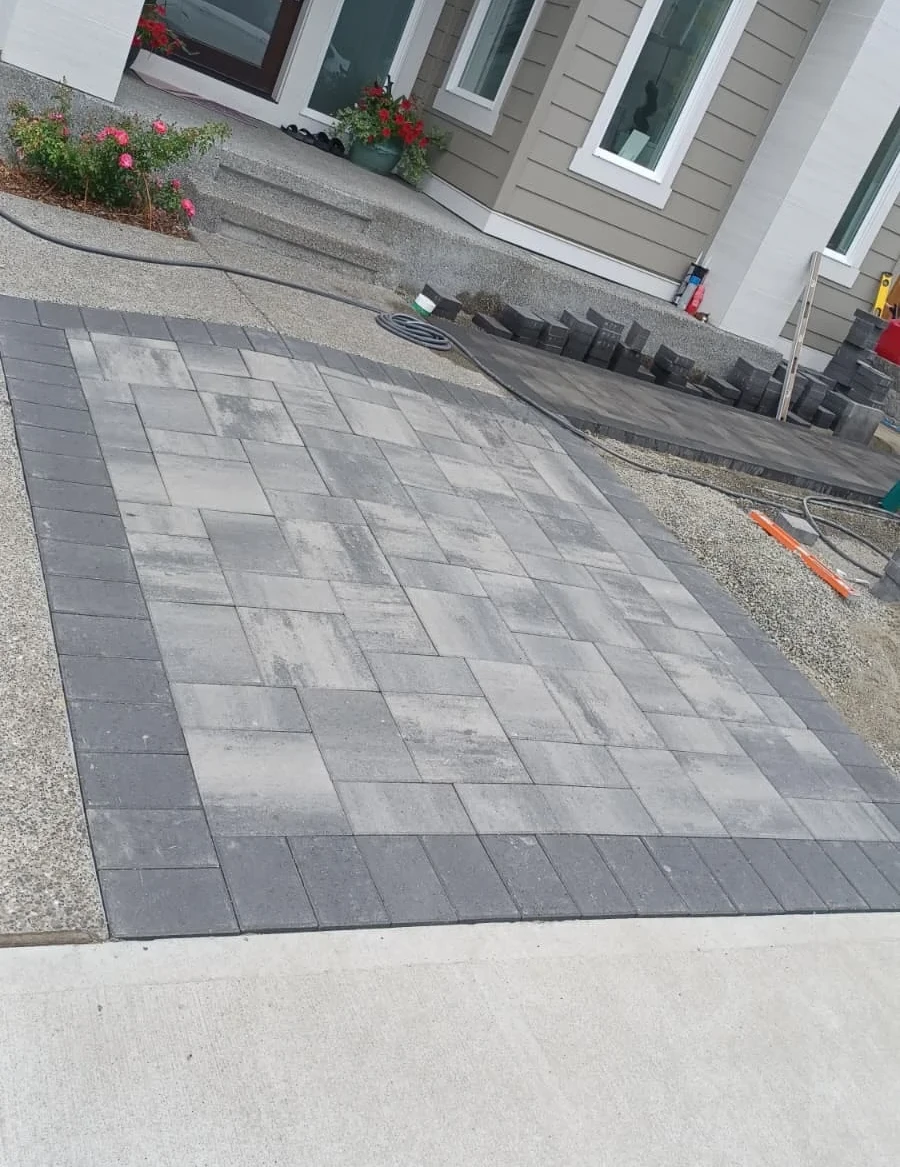 Front yard transformation drone view