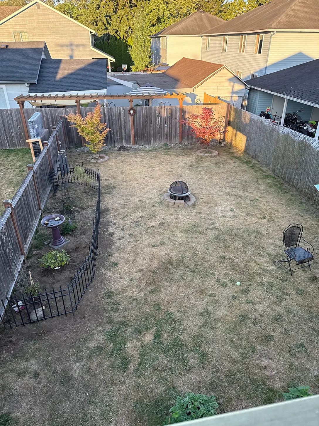 Total backyard makeover with patio, fence and outdoor living area