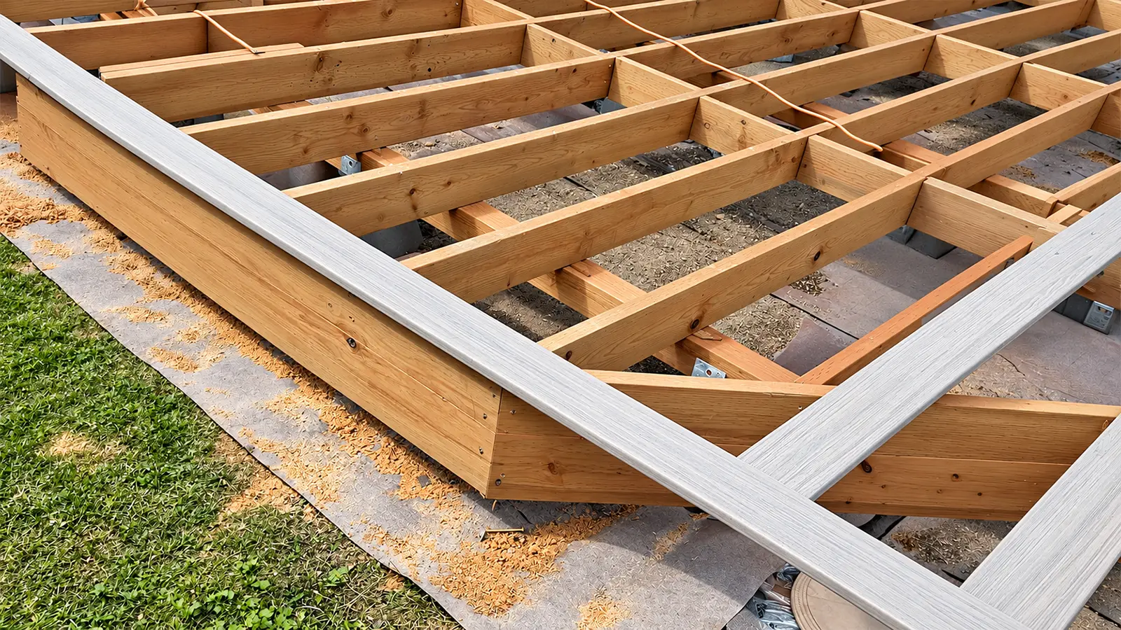 Composite picture-frame border installed on the deck frame in Duvall, WA