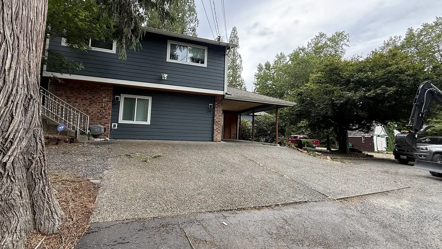 Old concrete driveway before demolition in Bothell, WA