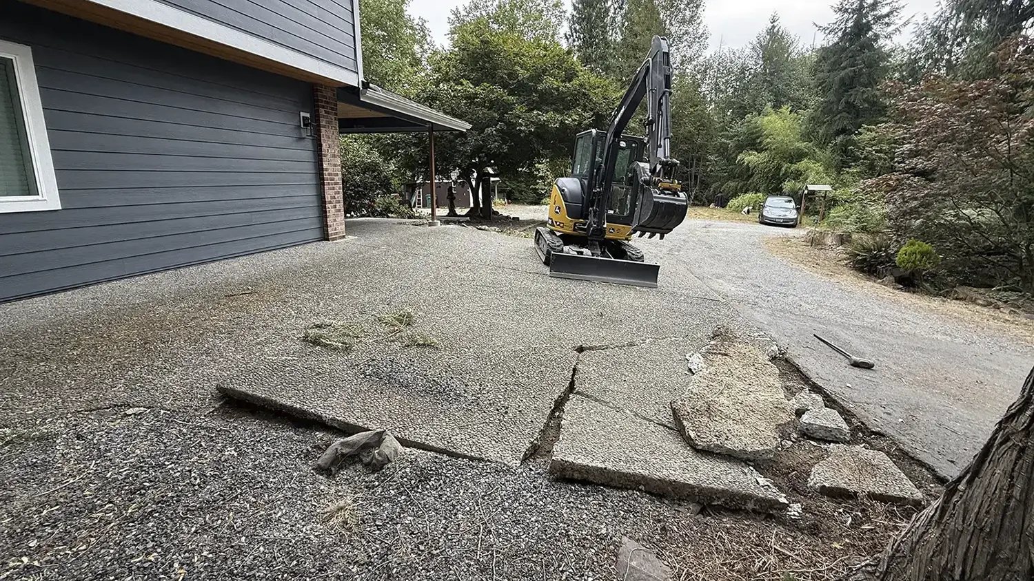 Concrete driveway demolition in Bothell, WA